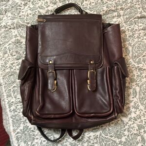 Genuine leather backpack. Made in Columbia.  All brass hardware.